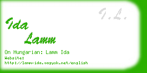 ida lamm business card